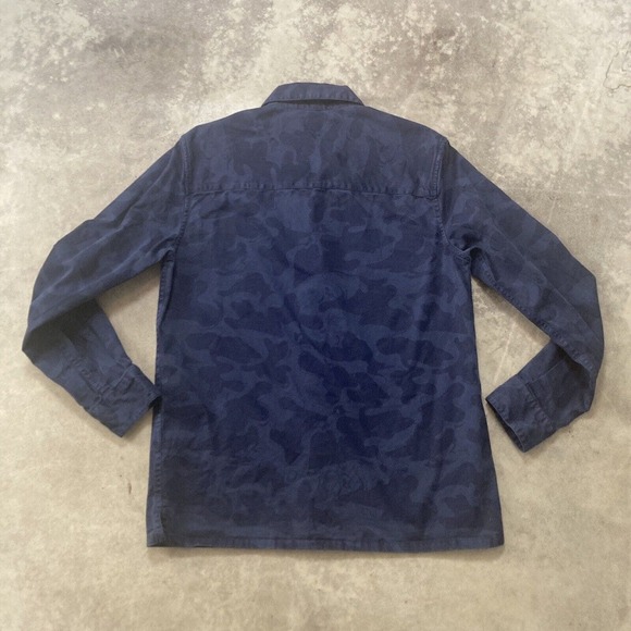 Farah Shirt Womens Size XS Blue Overshirt Button Up Casual Heavyweight‎ Camo - Picture 6 of 11